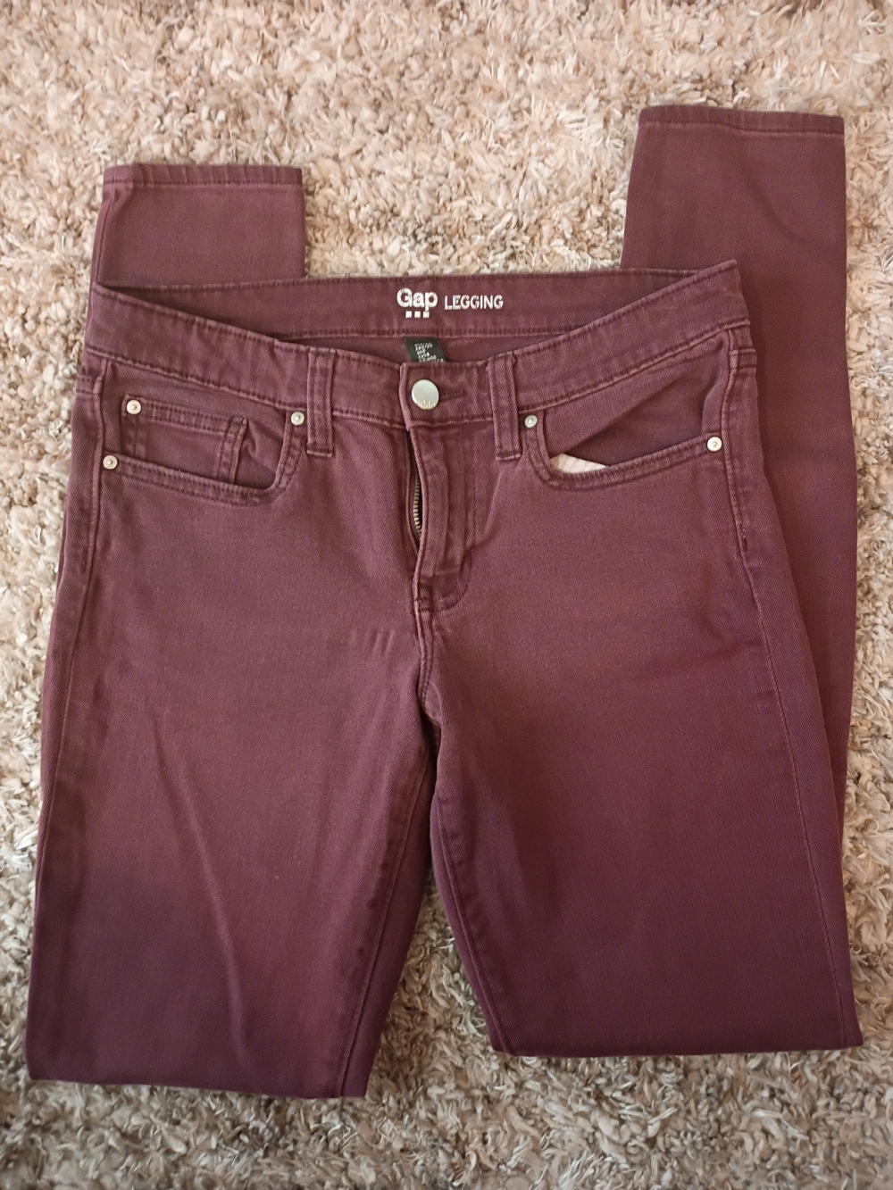 Gap Legging Jeans in Burgundy Size 2